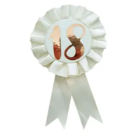 18th Rosette Badge - Rose Gold