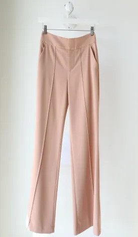 Alice & Olivia - Dawn HW Front Pintuck Flrd Pant in Rose Tan