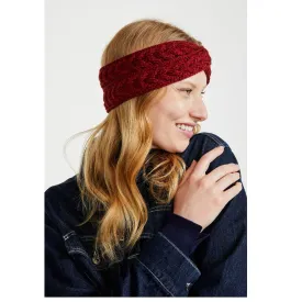 Aran Super Soft Merino Crossover Headband Rua Red One Size