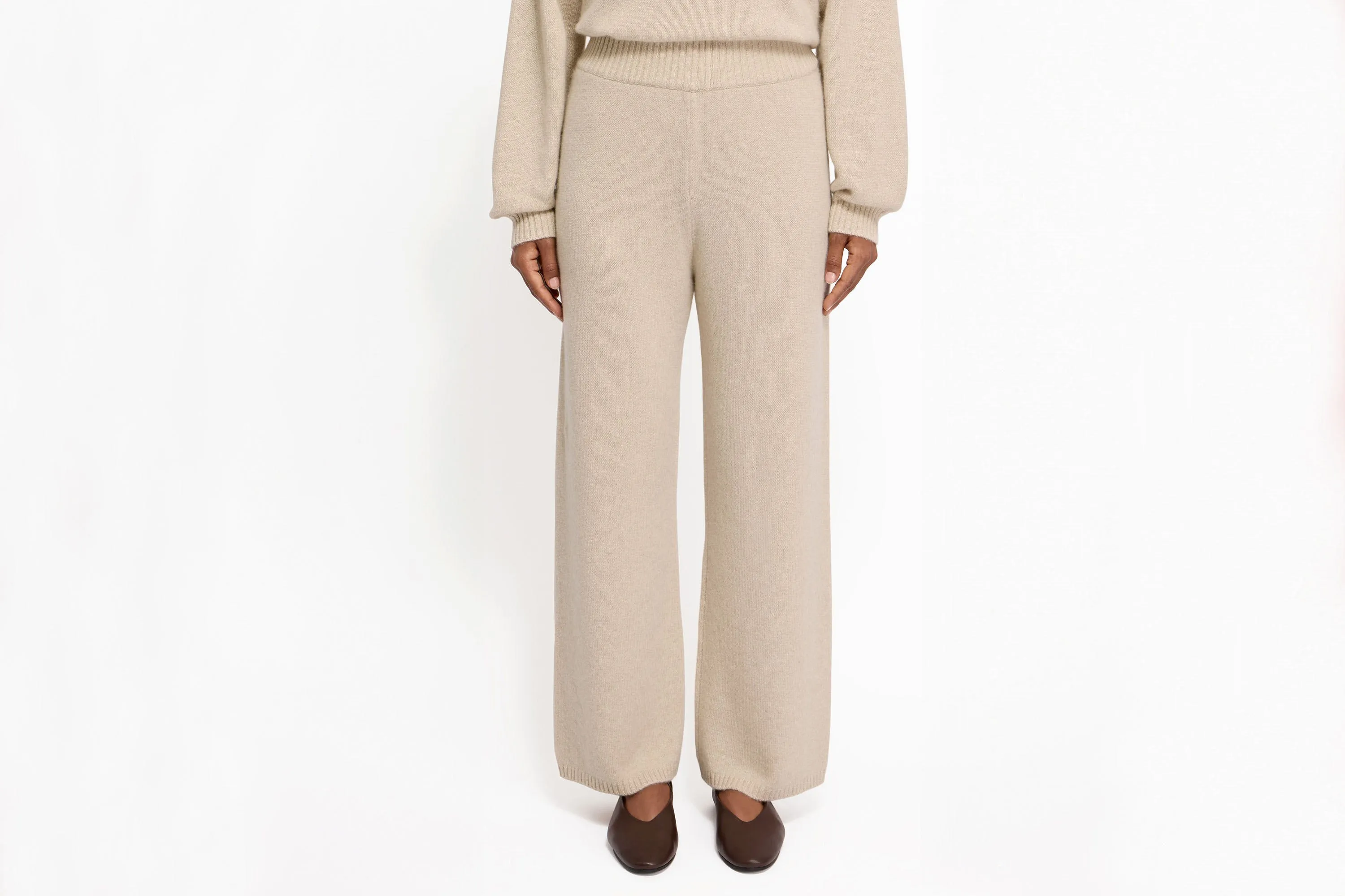 Barra Knitted Cashmere Trousers - Wheat