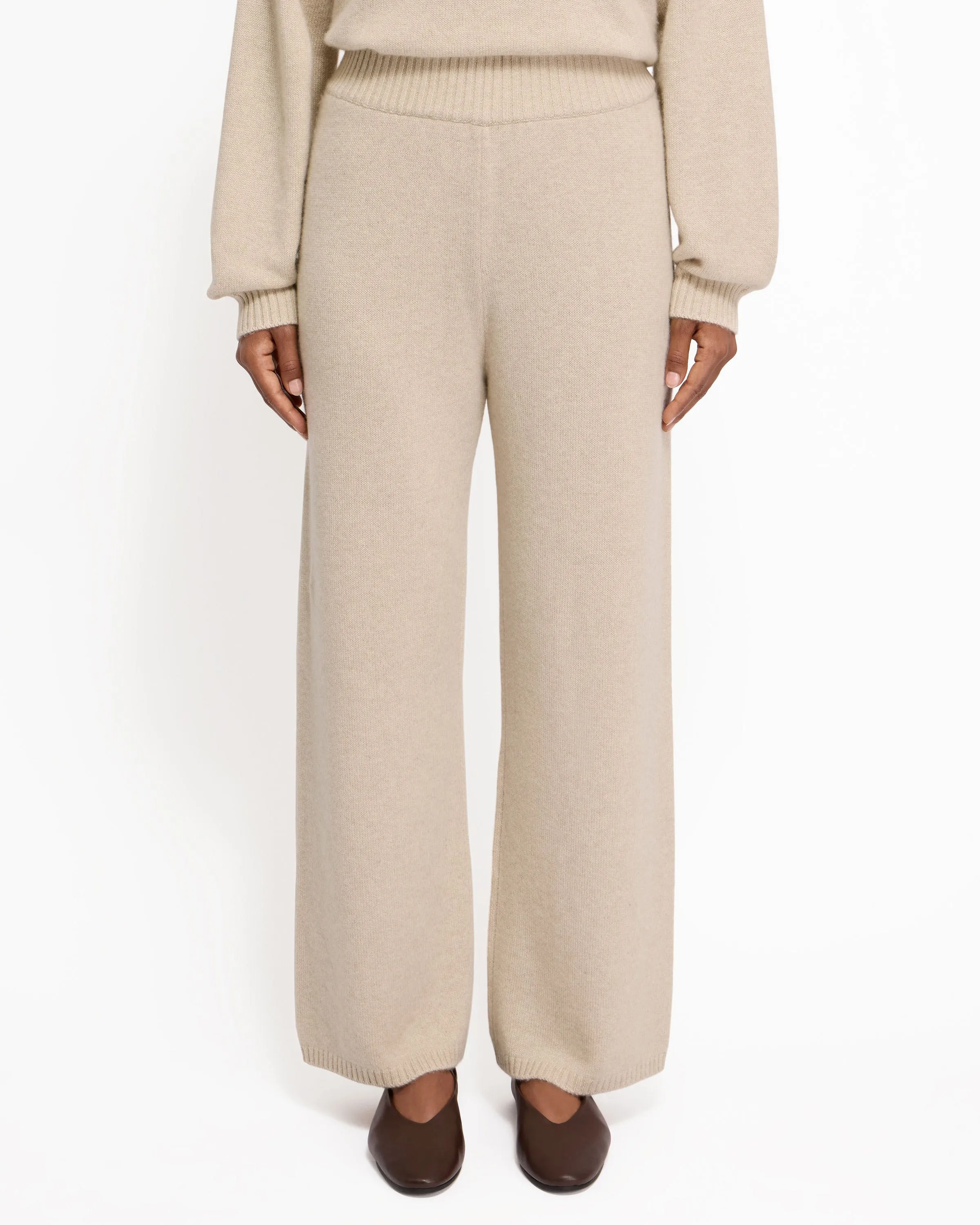 Barra Knitted Cashmere Trousers - Wheat