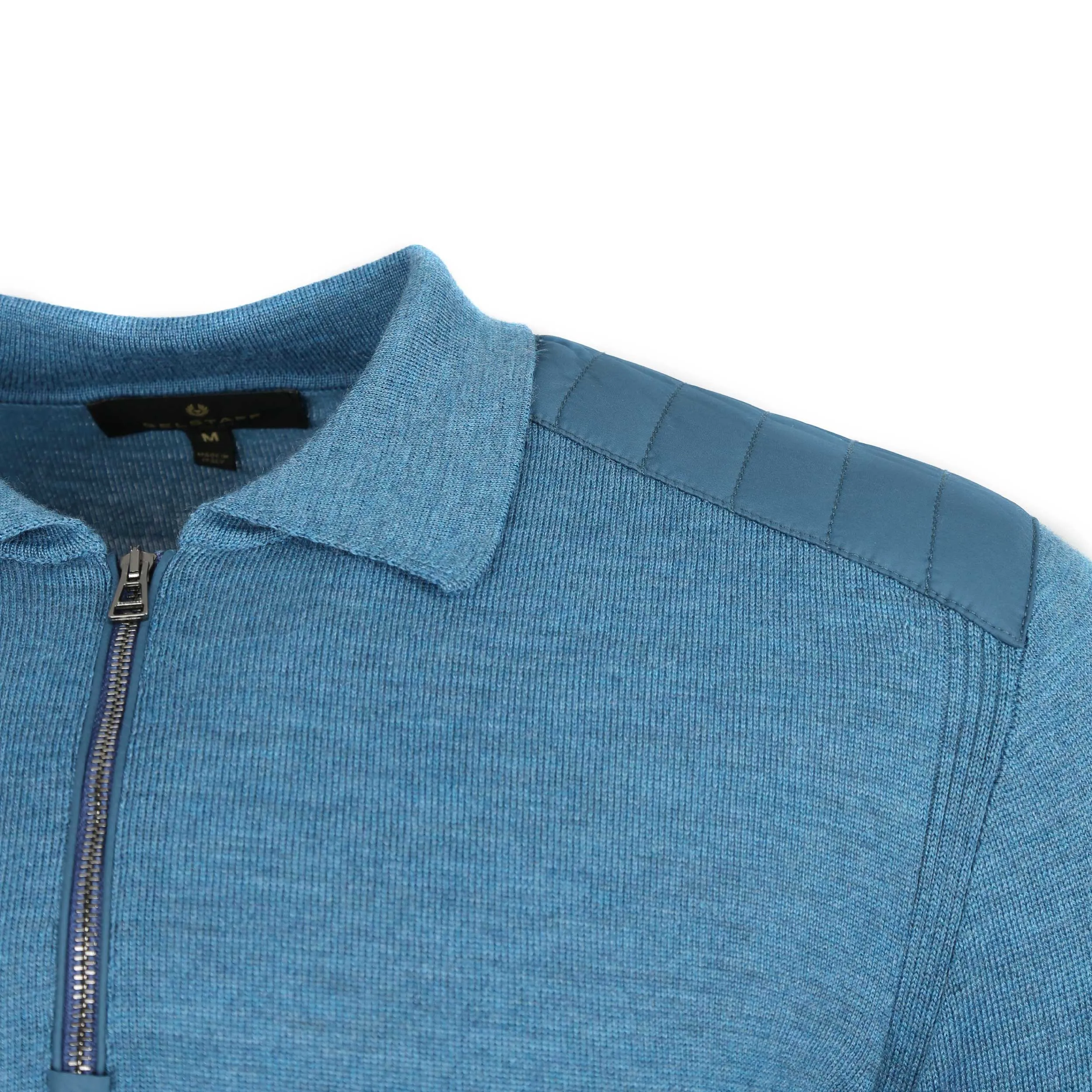 Belstaff Kirk Zip Polo Knitwear in Legion Blue