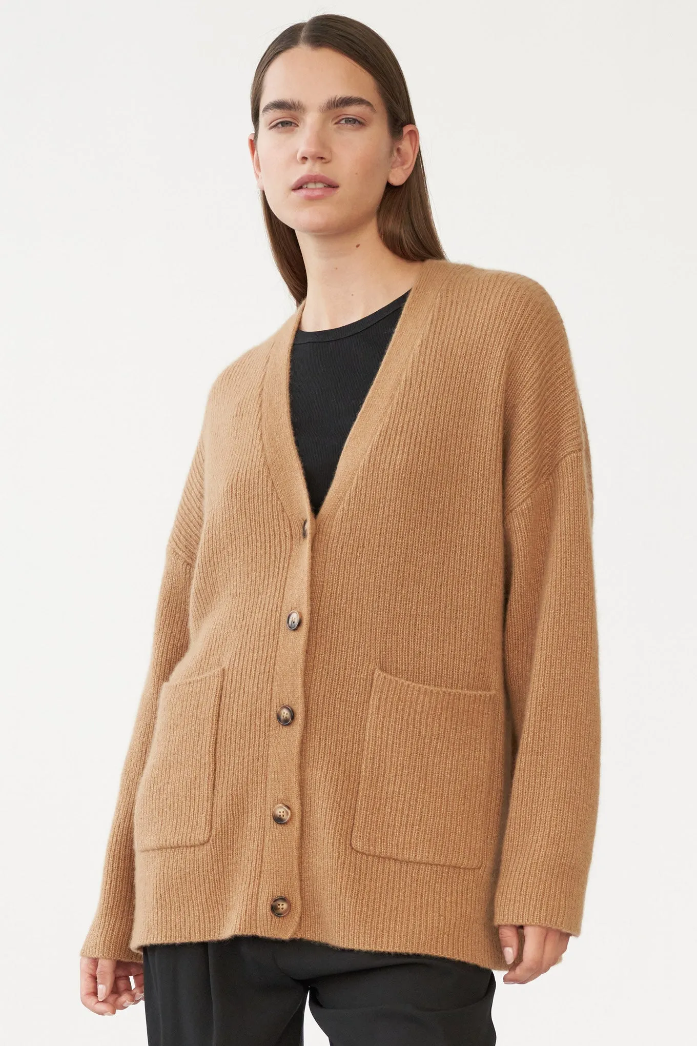 BEN CARDIGAN - CAMEL - SILK/CASHMERE