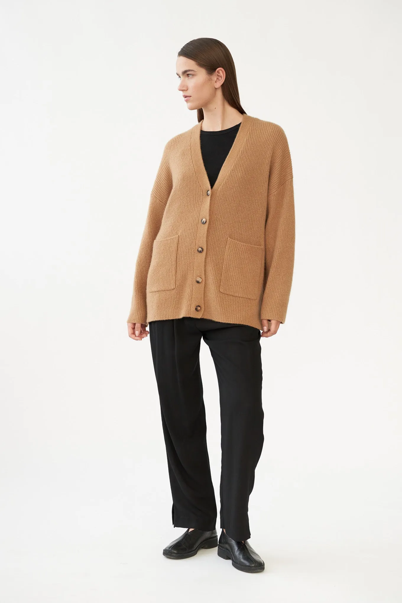 BEN CARDIGAN - CAMEL - SILK/CASHMERE