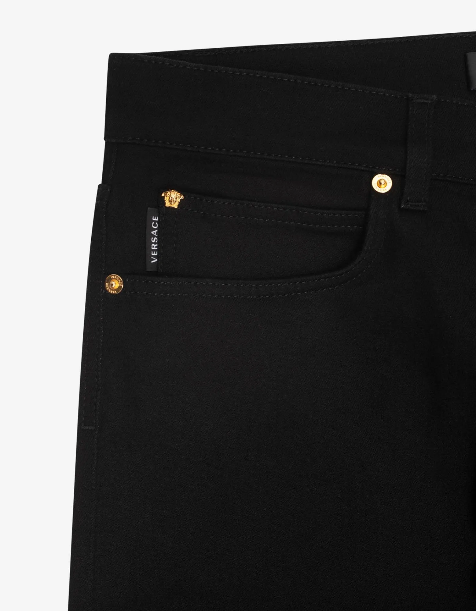 Black Barocco Embroidery Slim Jeans