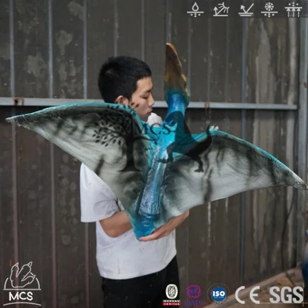 Blue Pterosaur Pterodactyl Hand Puppet Fiesta Crafts-BB040