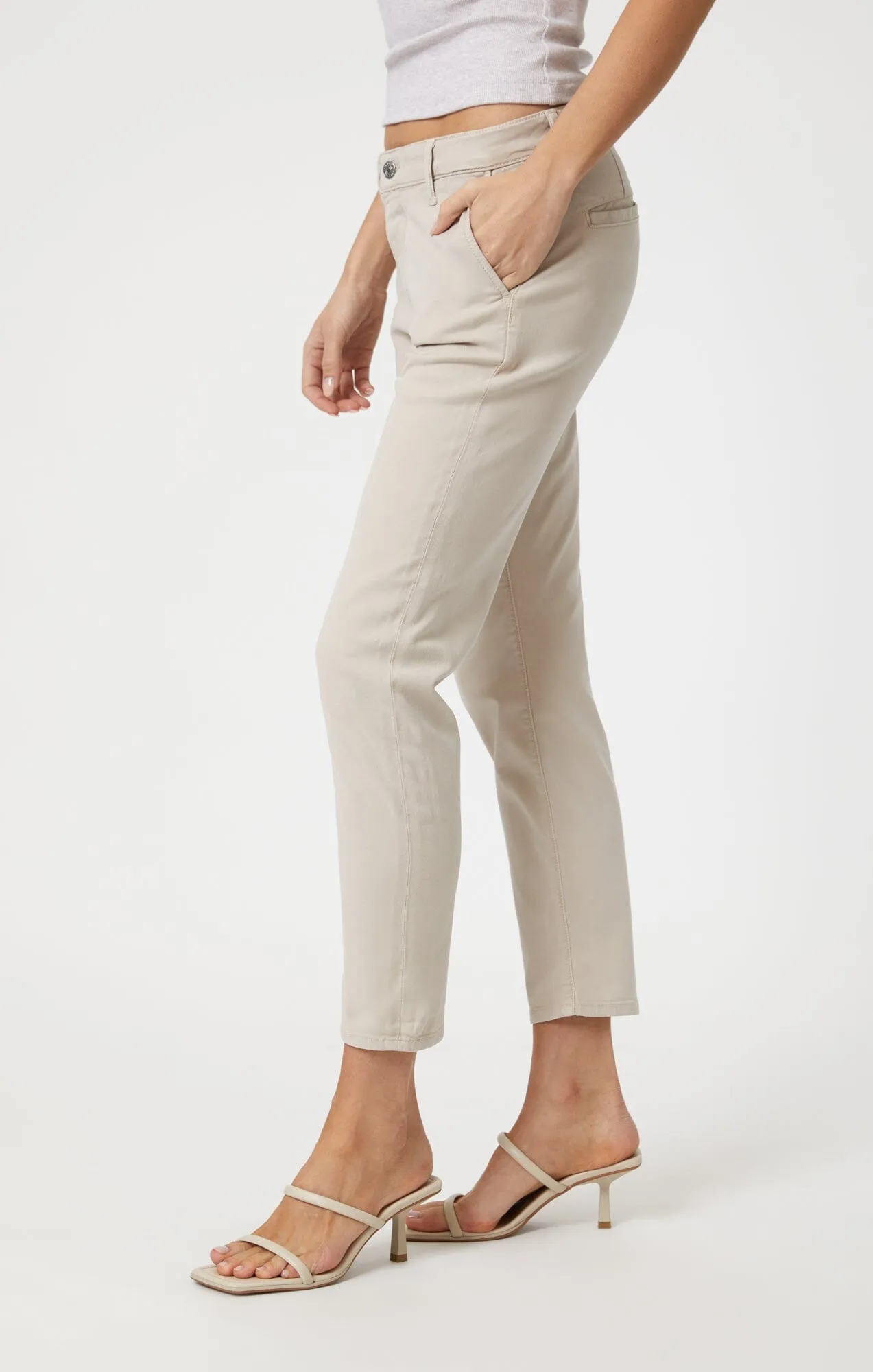 BROOKE SLIM CHINO IN SILVER GREY LUXE TWILL