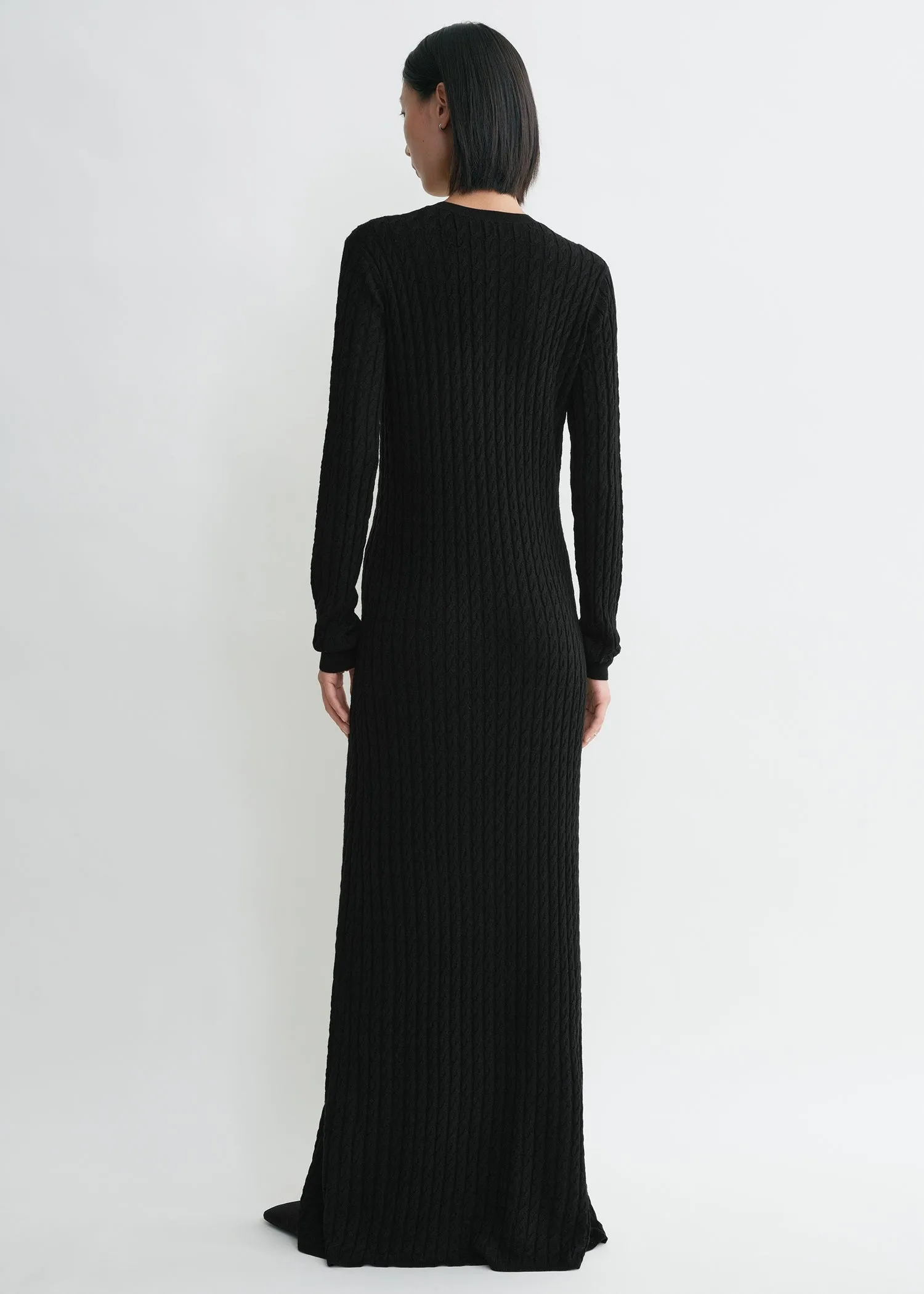 Cable knit dress black