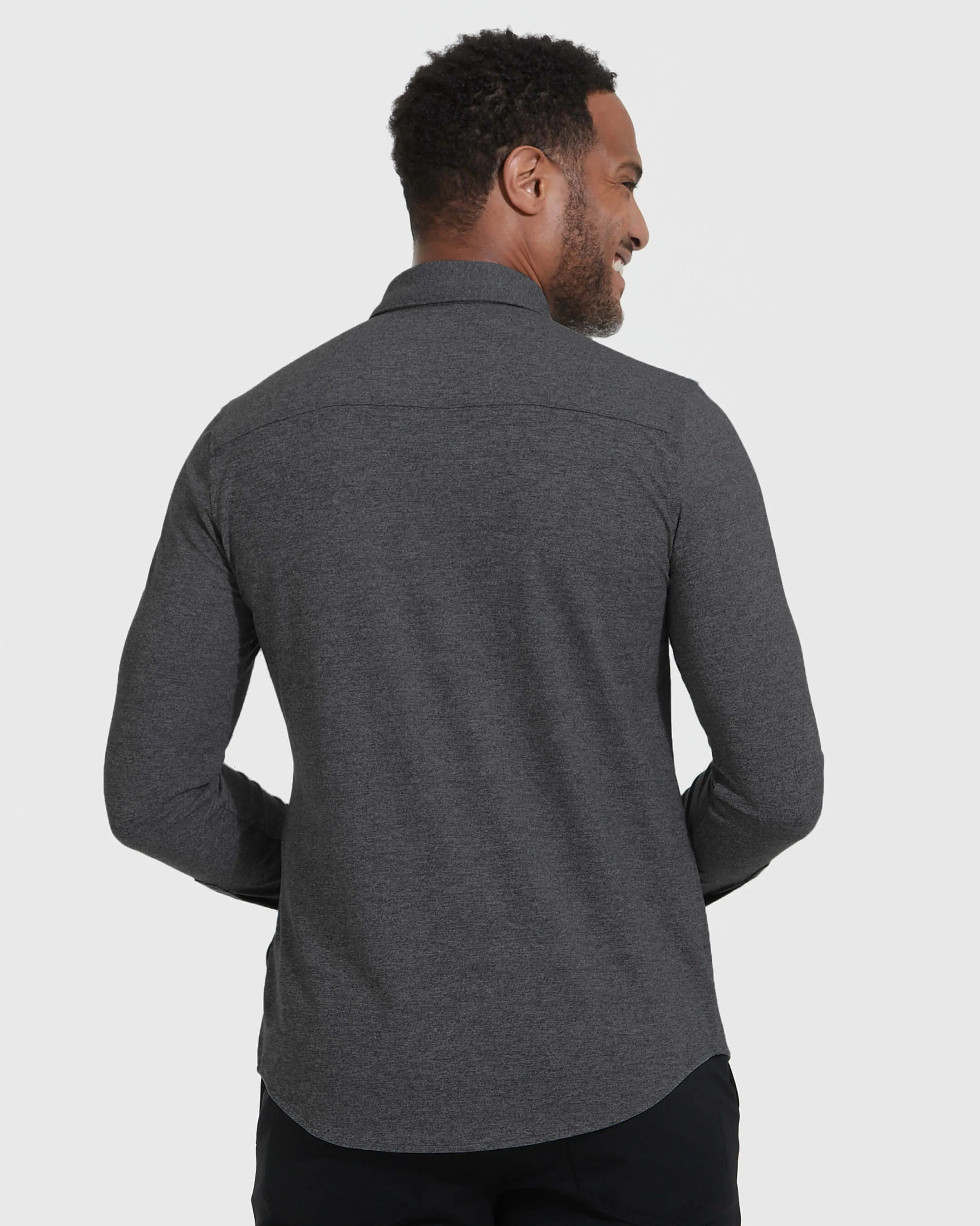 Heather Gray Long Sleeve Comfort Shirt with Do-It-All Features