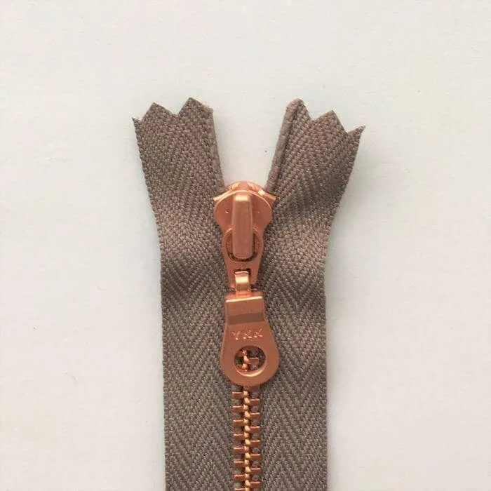 Copper zipper, 50 cm