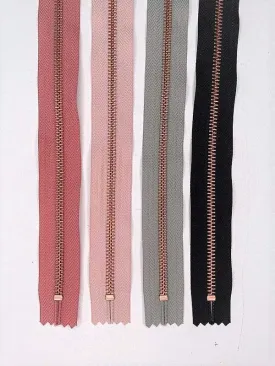 Copper zipper, 50 cm