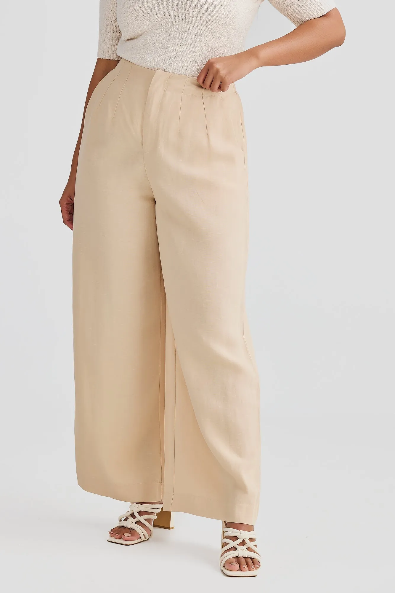 Core Linen Tailored Pants - Macadamia