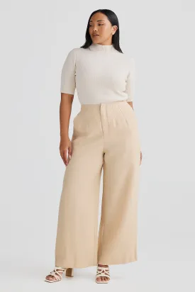 Core Linen Tailored Pants - Macadamia