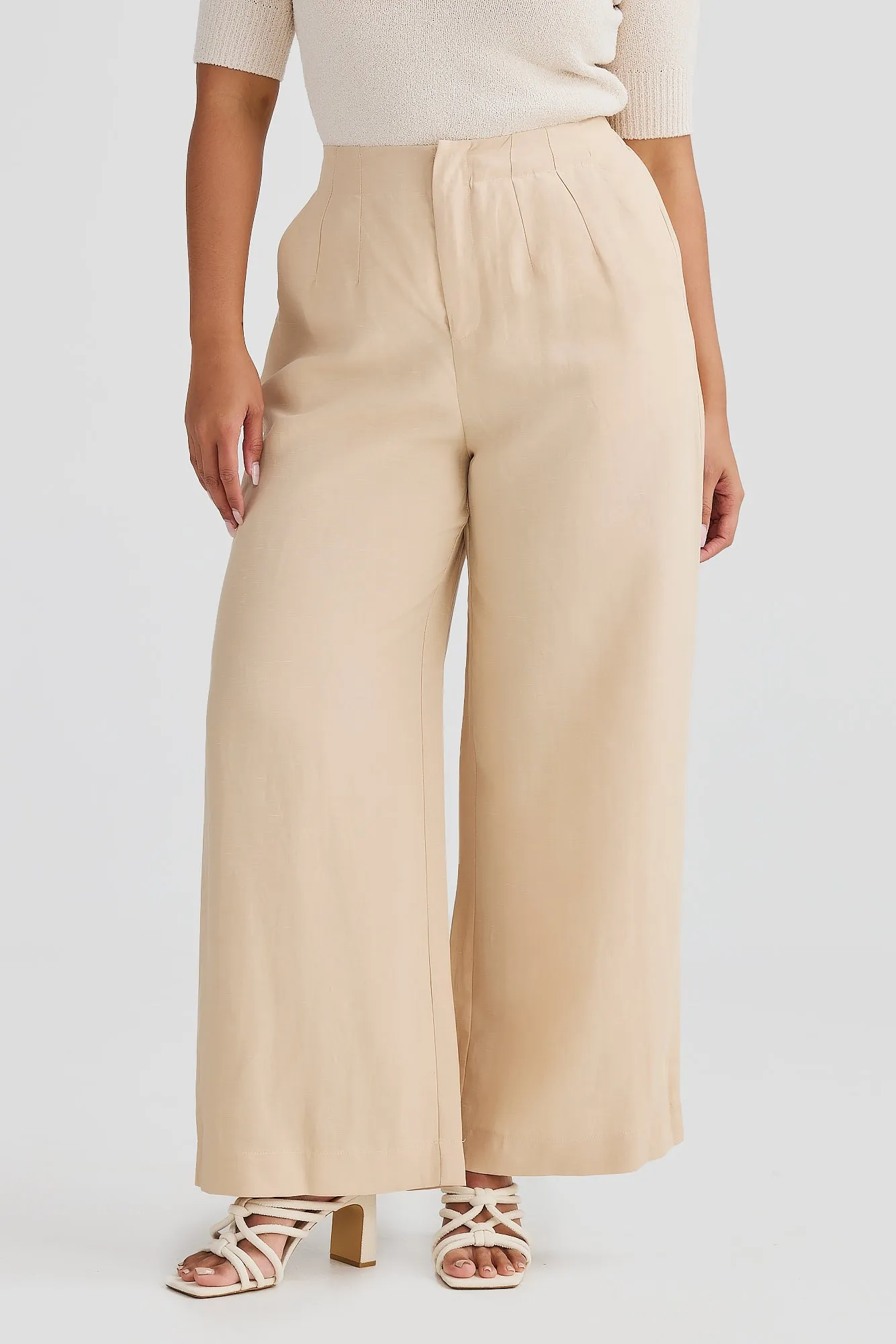 Core Linen Tailored Pants - Macadamia