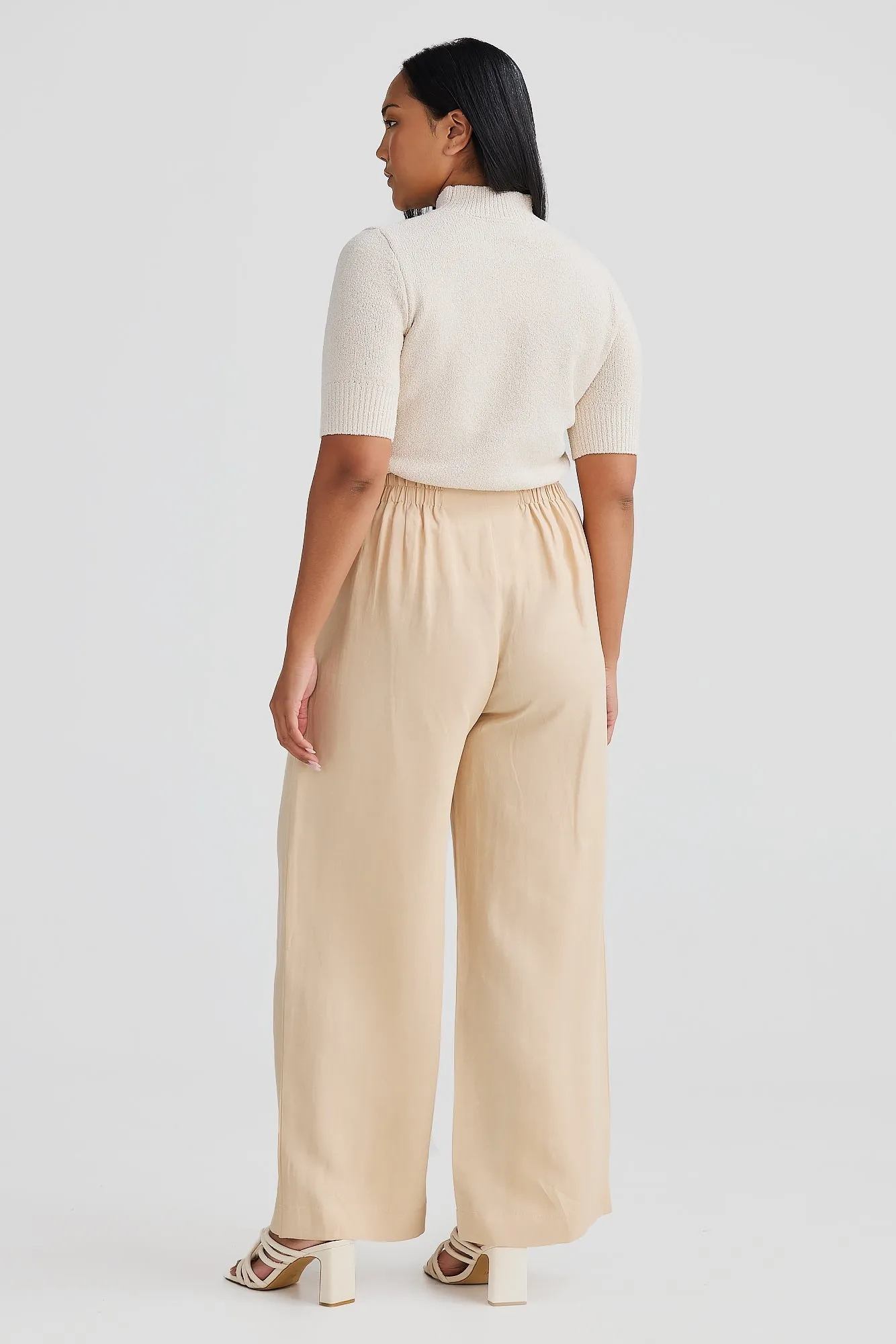 Core Linen Tailored Pants - Macadamia