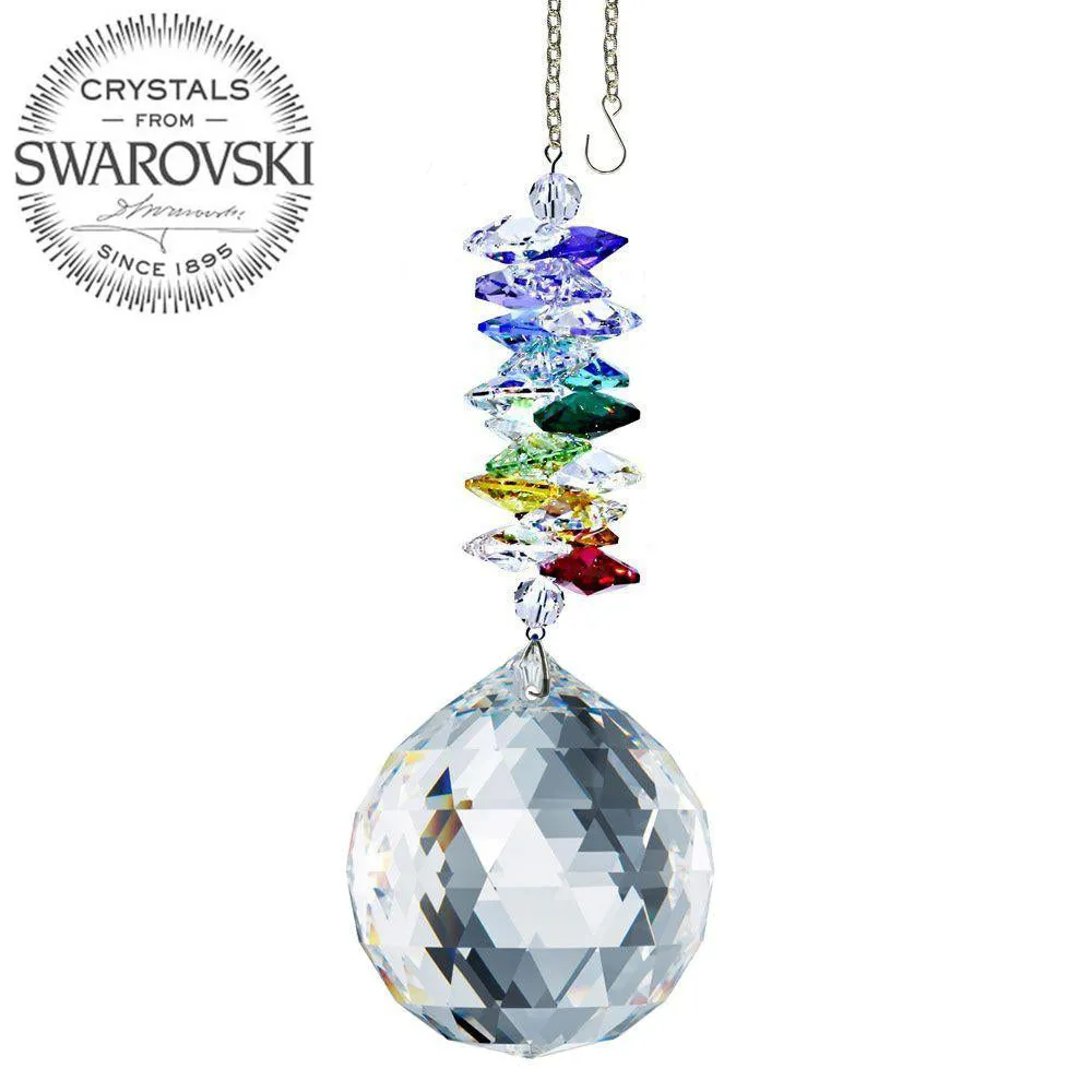 Crystal Ornament Clear Crystal Ball Prism Colorful Swarovski Crystals 4-/12-inch