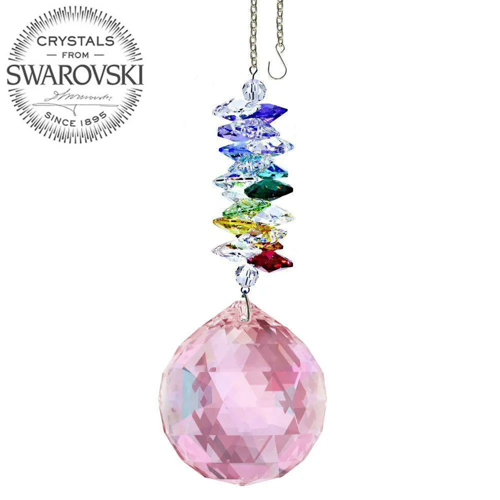 Crystal Ornament Rosaline Crystal Ball Prism Colorful Swarovski Crystals 4-1/2-inch