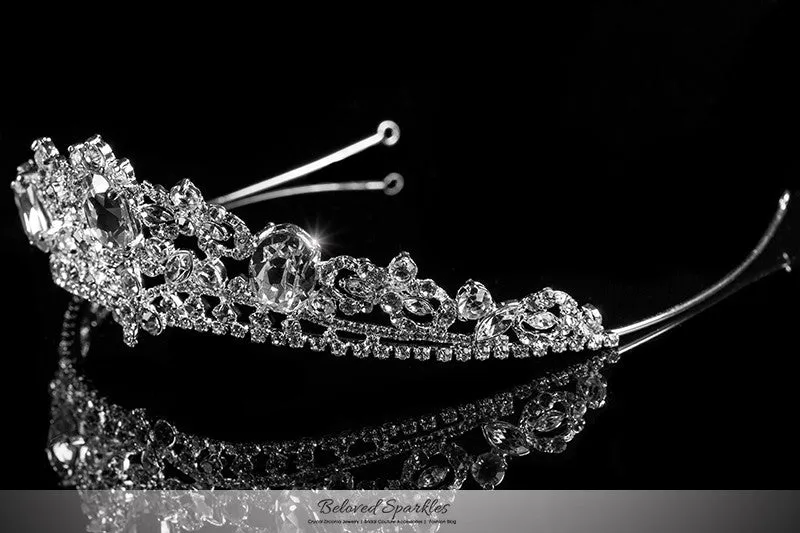 Devora Royal Silver Statement Tiara | Swarovski Crystal