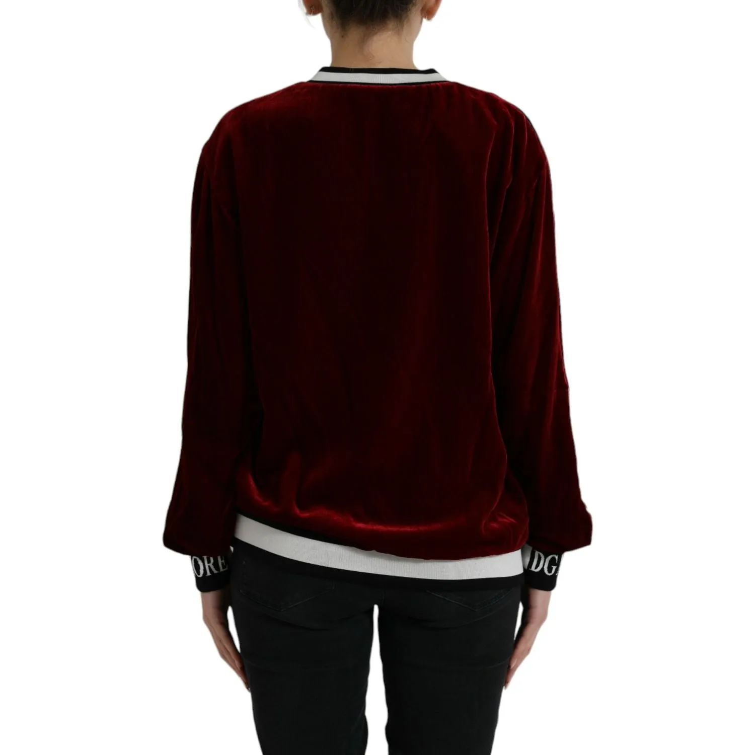 Dolce & Gabbana Elegant Burgundy Silk-Blend Sweater