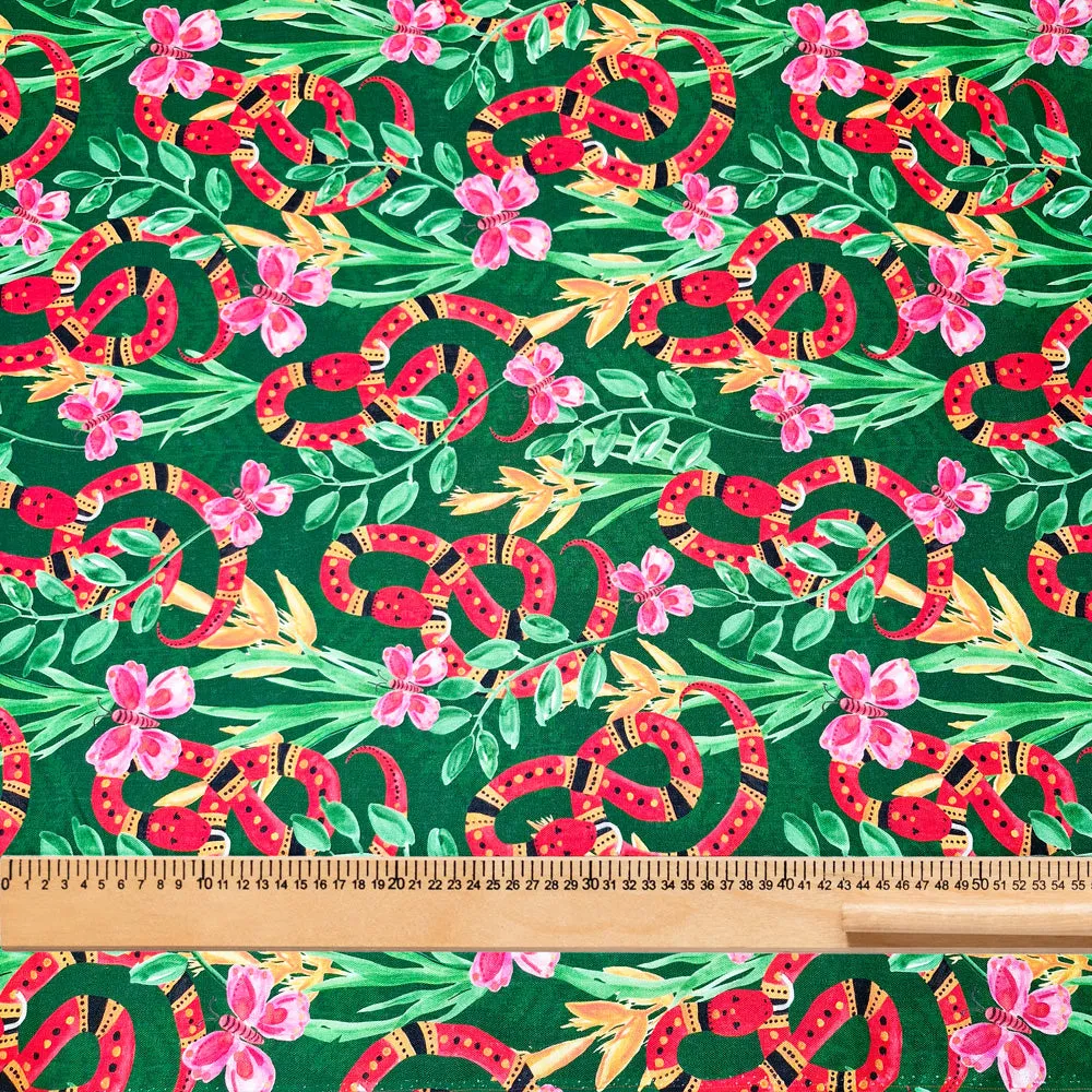 Fabric By Metre - Jungle Snake - Linen