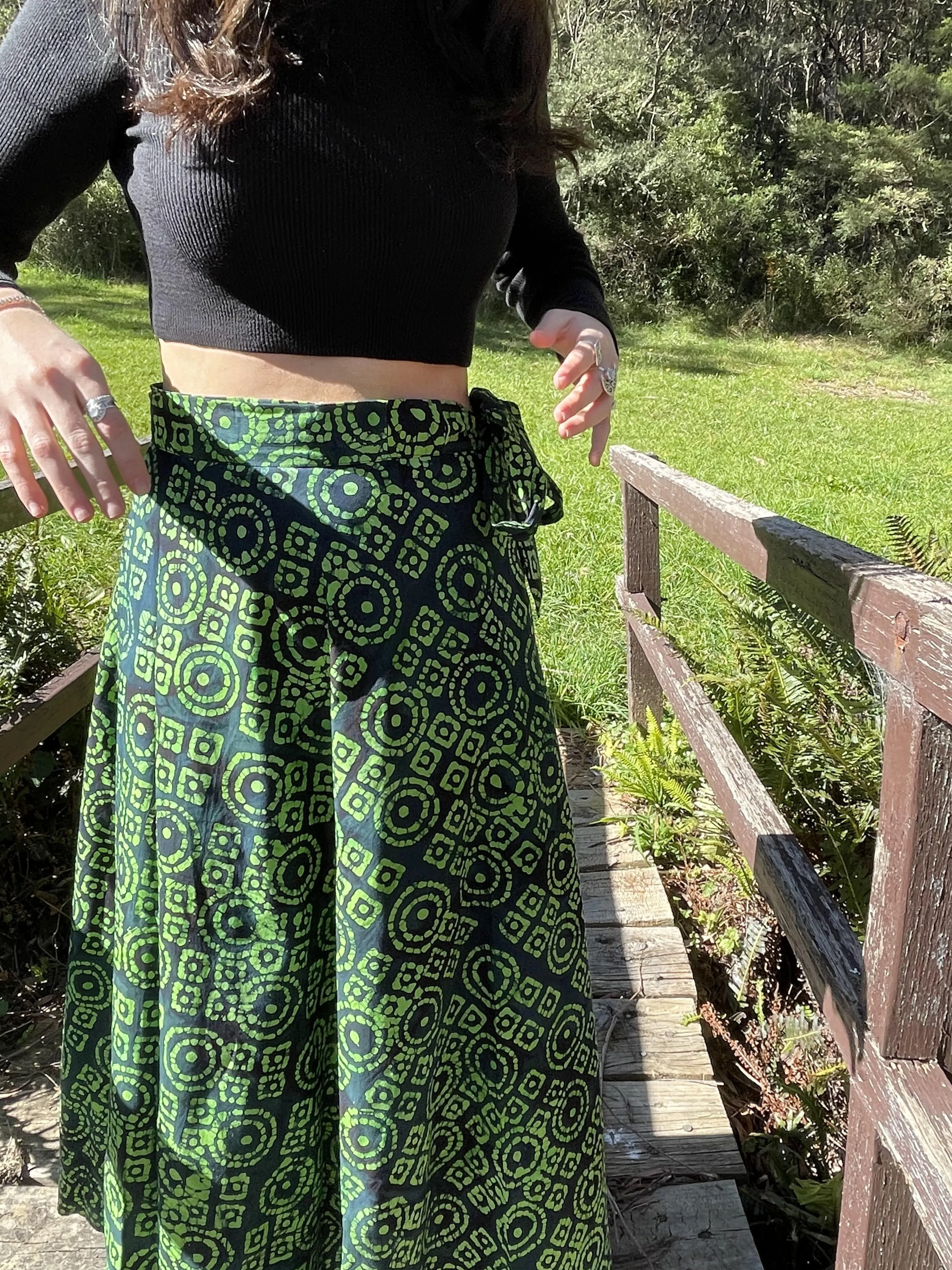 Fair Trade Cotton Long Wraparound Skirt