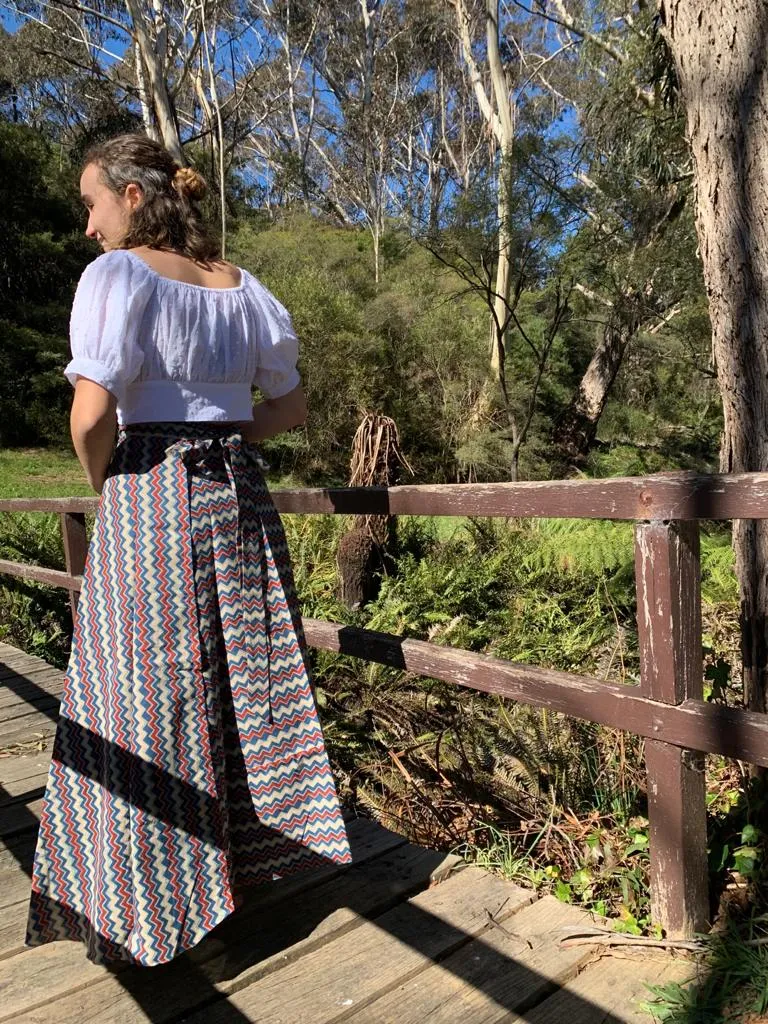 Fair Trade Cotton Long Wraparound Skirt