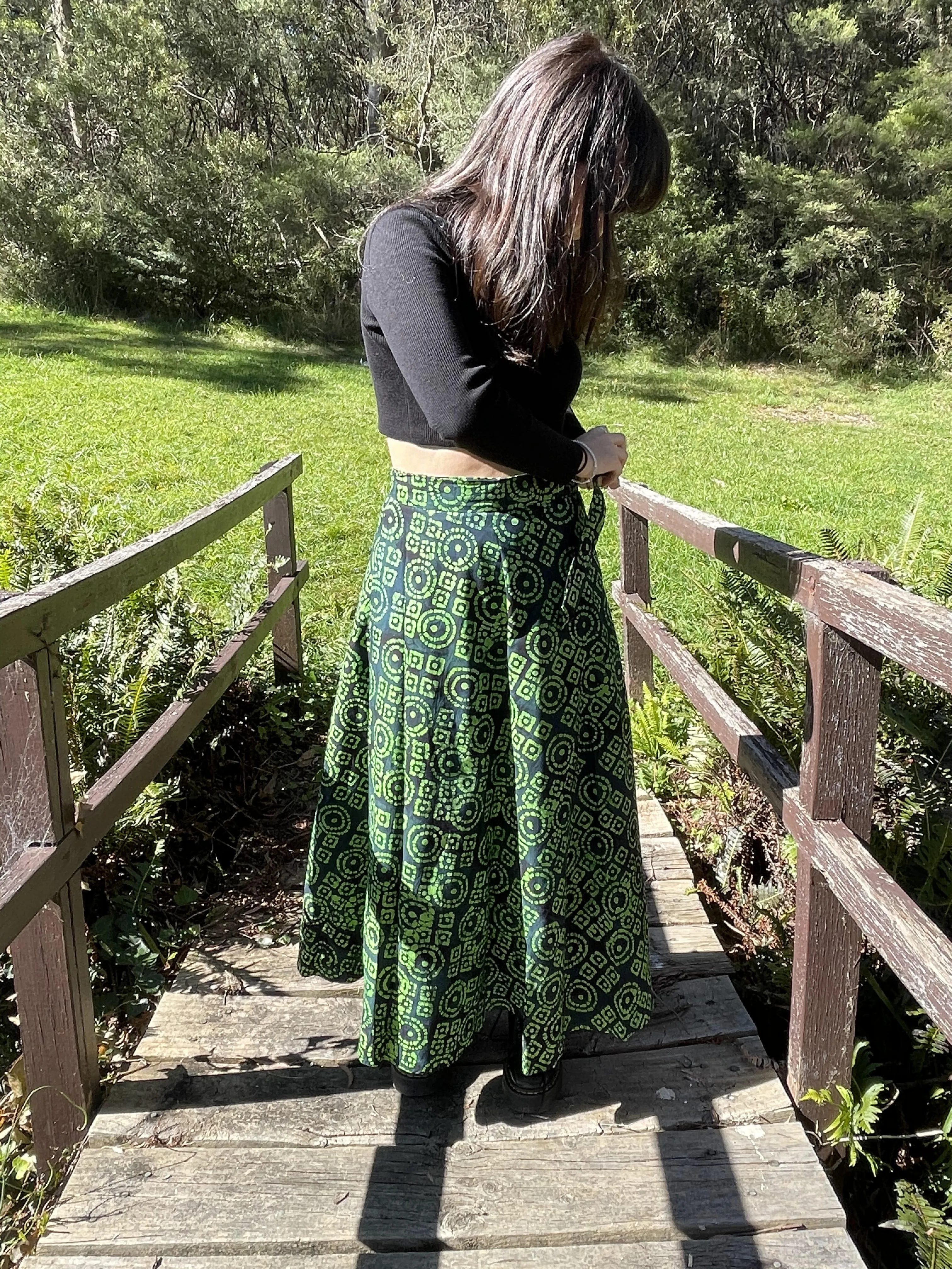 Fair Trade Cotton Long Wraparound Skirt