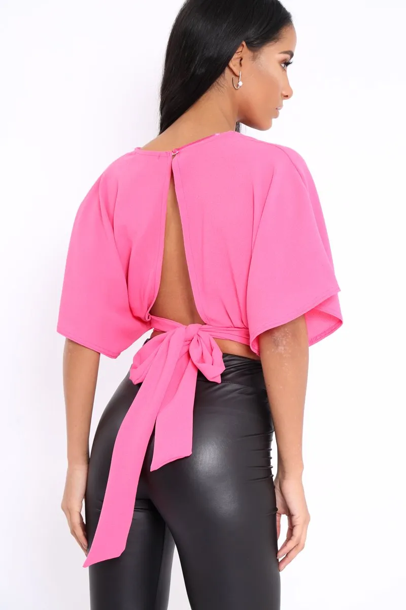 Fuchsia Plunge Crop Top - Suzanne