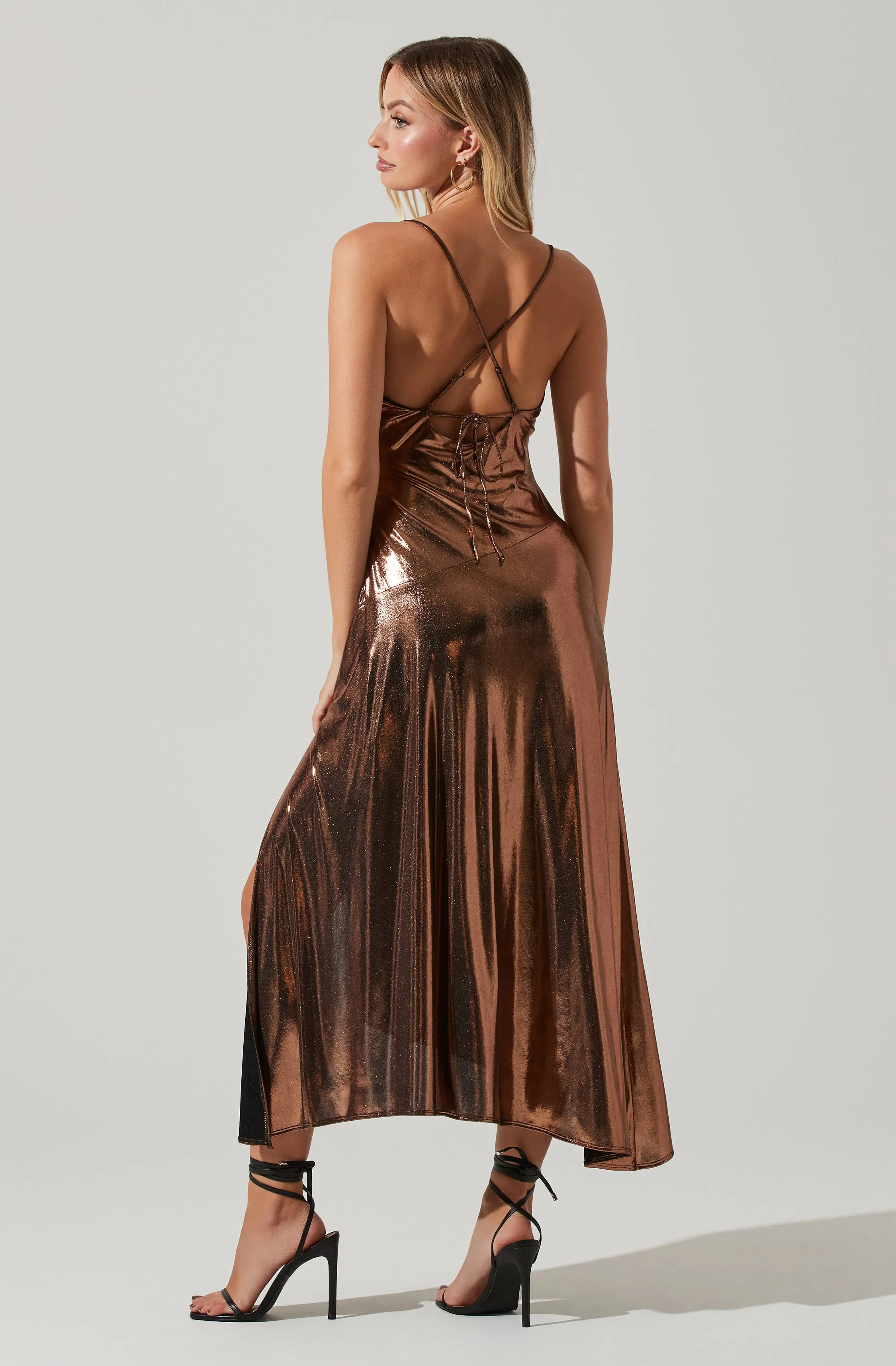 Gaia Metallic Midi Dress