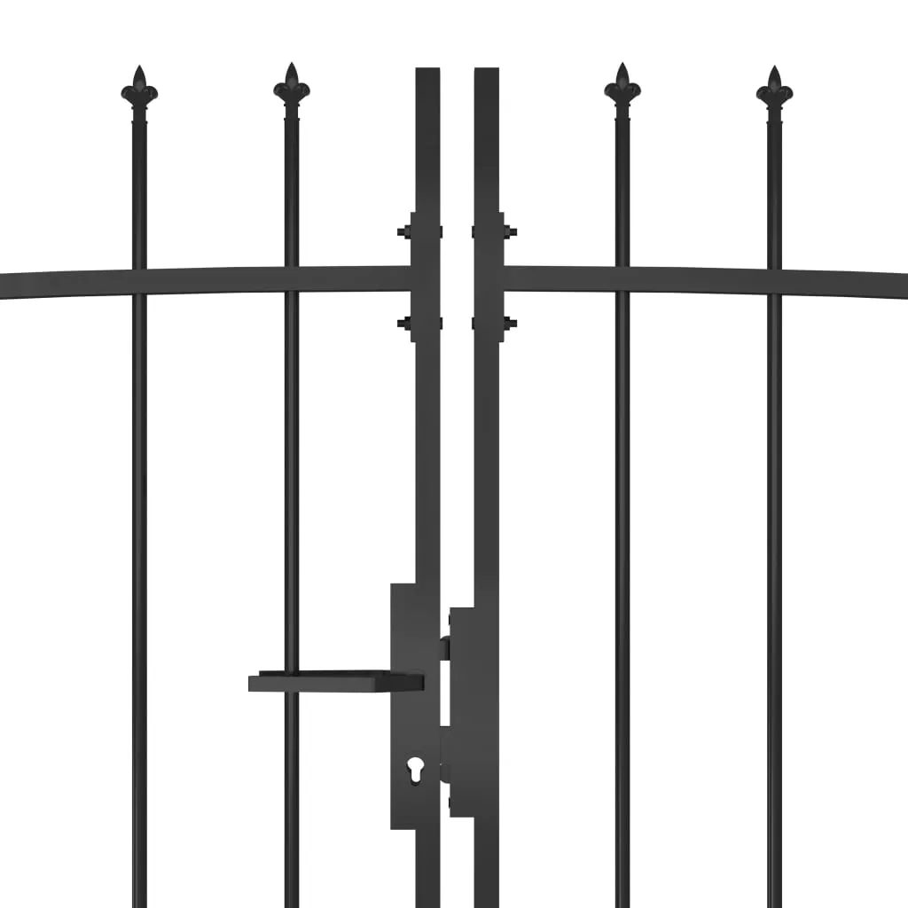 Garden Fence Gate with Spear Top 5x2.45 m Black