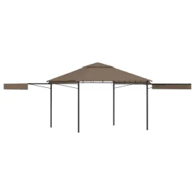 Gazebo with Double Extending Roofs 3x3x2.75 m Taupe 180g/m²