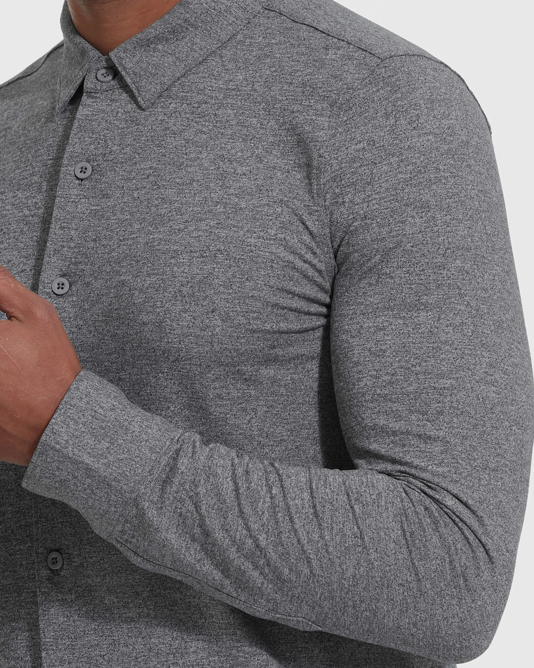 Heather Gray Long Sleeve Versatile Comfort Shirt for All-Day Wear