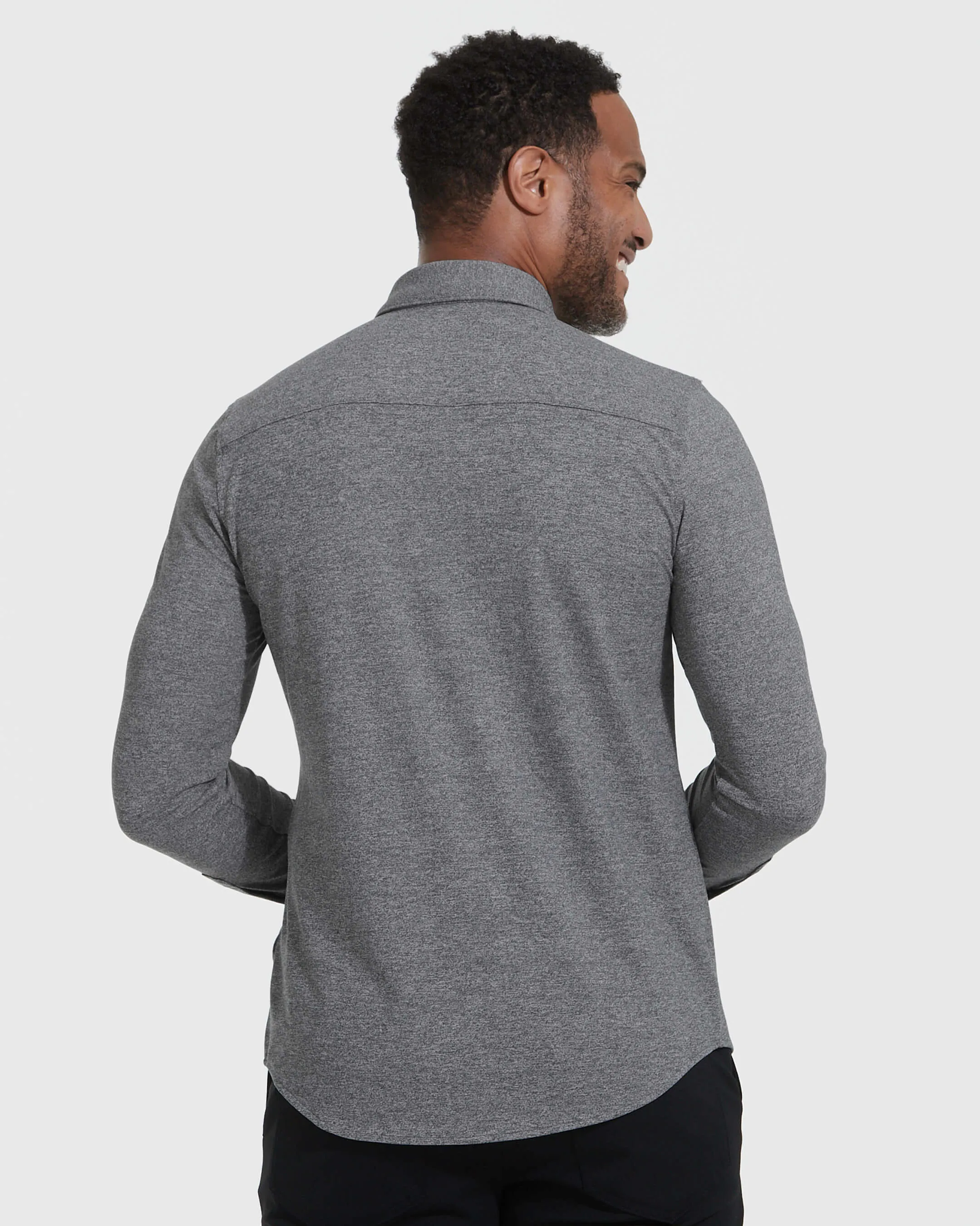 Heather Gray Long Sleeve Versatile Comfort Shirt for All-Day Wear