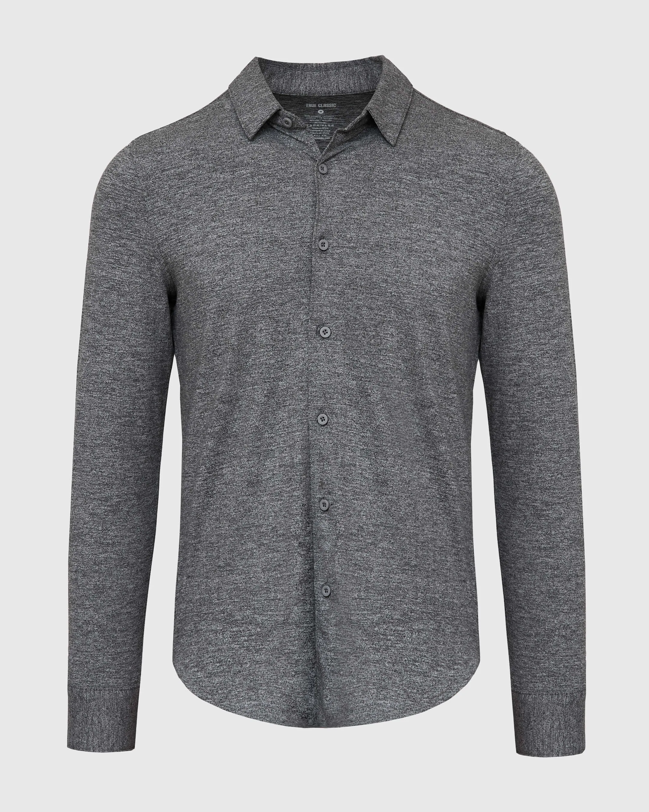 Heather Gray Long Sleeve Versatile Comfort Shirt for All-Day Wear