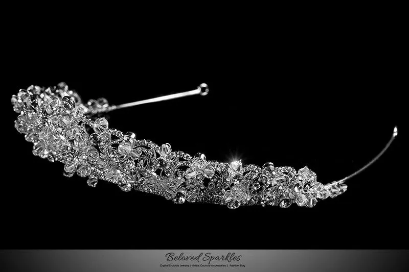 Ingrid Royal Cluster Silver Tiara | Swarovski Crystal