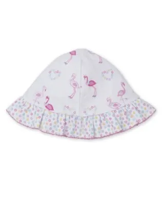 Kissy Kissy Flowers and Flamingos Reversible Sun Hat