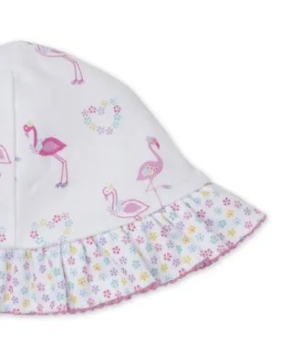 Kissy Kissy Flowers and Flamingos Reversible Sun Hat