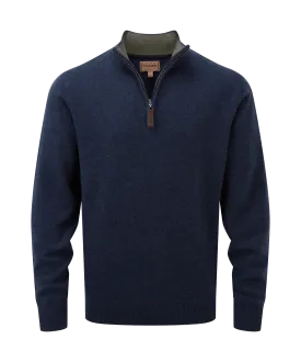 Lambswool Quarter Zip Jumper - Indigo