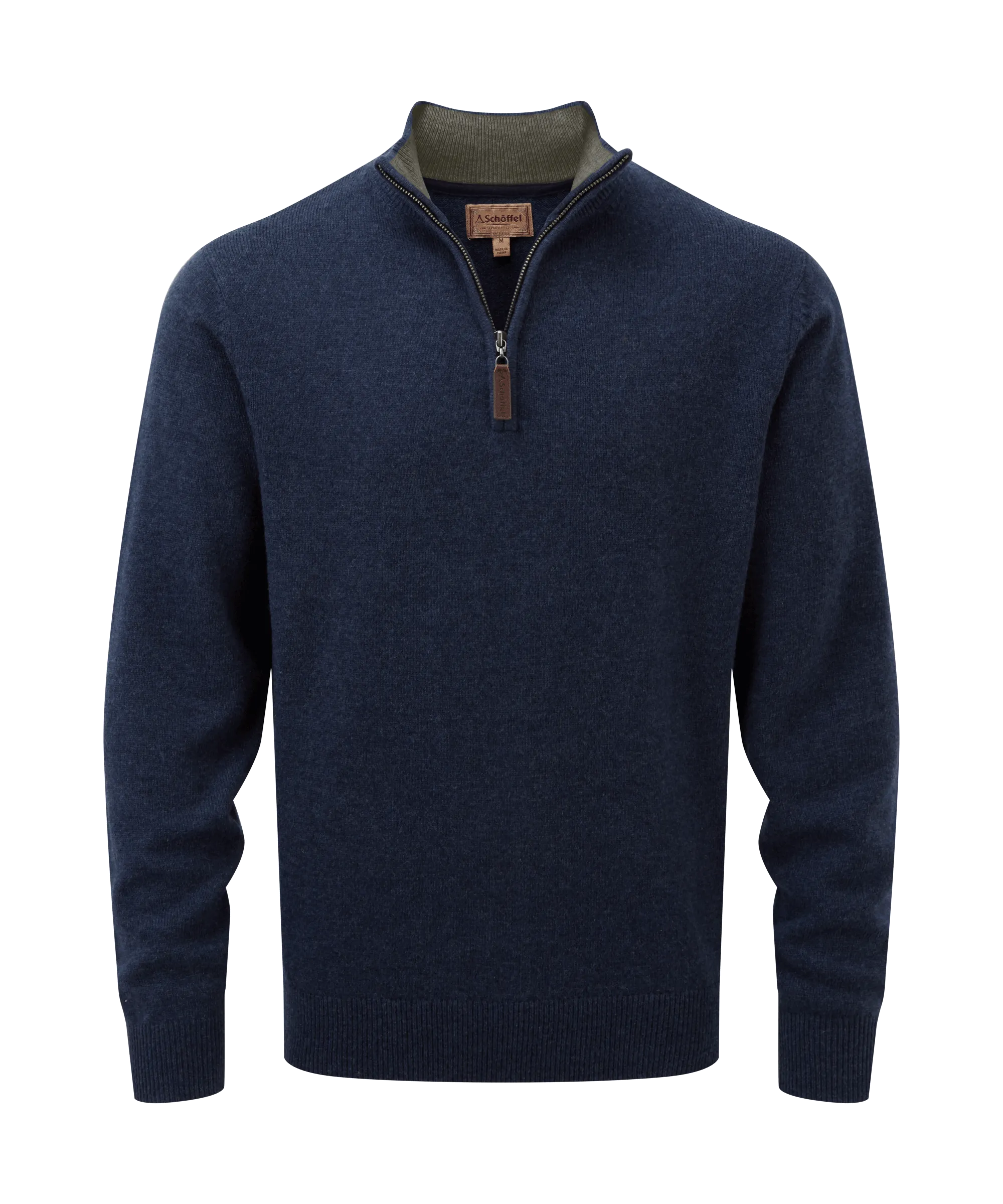 Lambswool Quarter Zip Jumper - Indigo