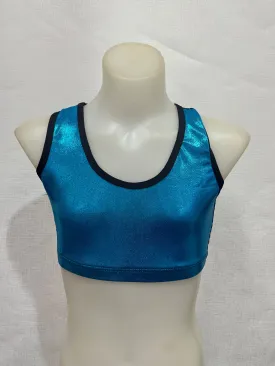 Mesh Sports Back Crop - Aqua