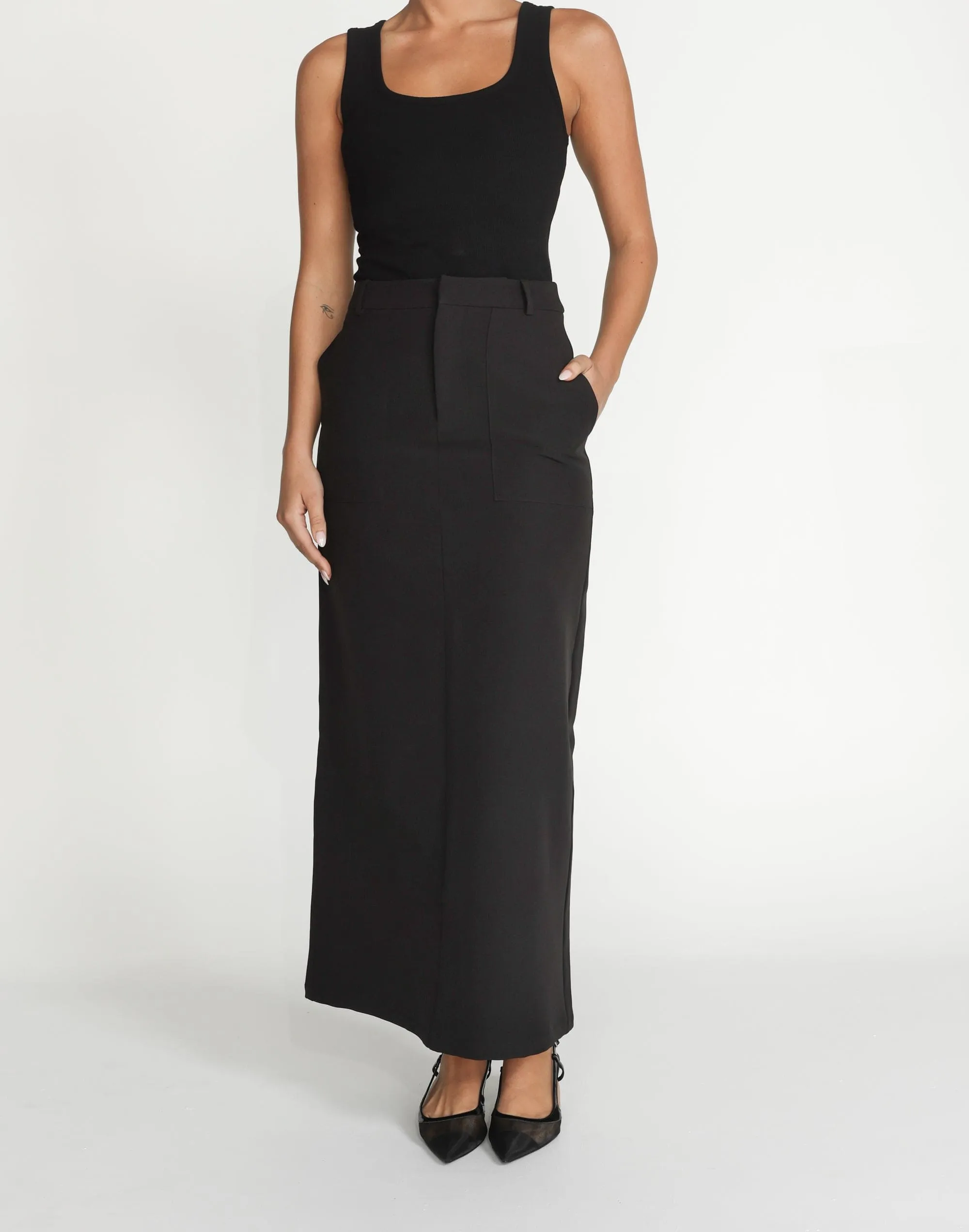 Micaela Maxi Skirt (Black)