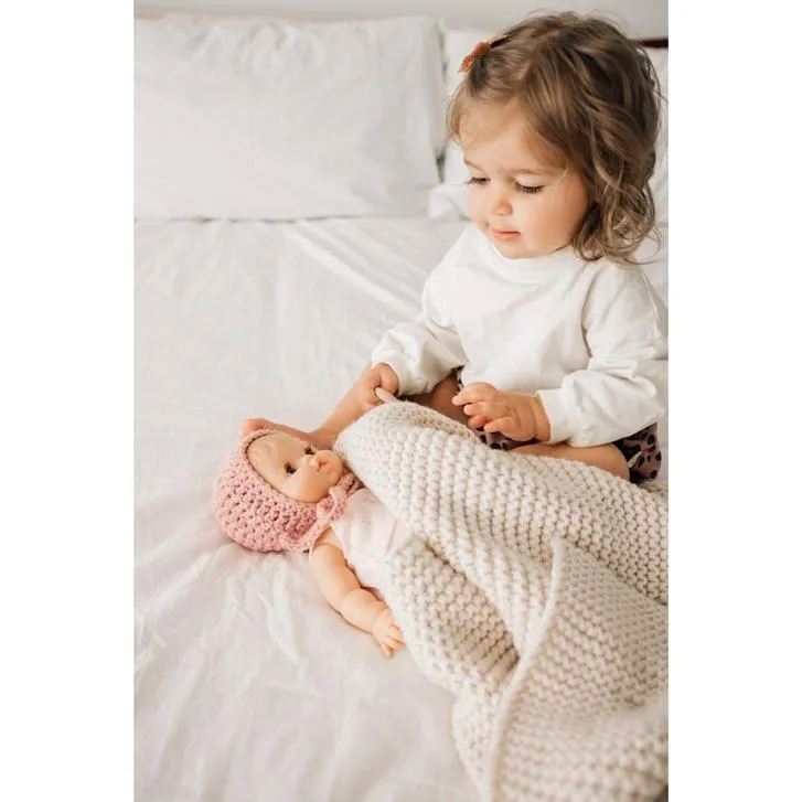 Natural Garter Stitch Knit Blanket