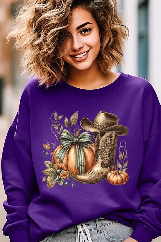 Pumpkin & Western Fleece Sweatshirt