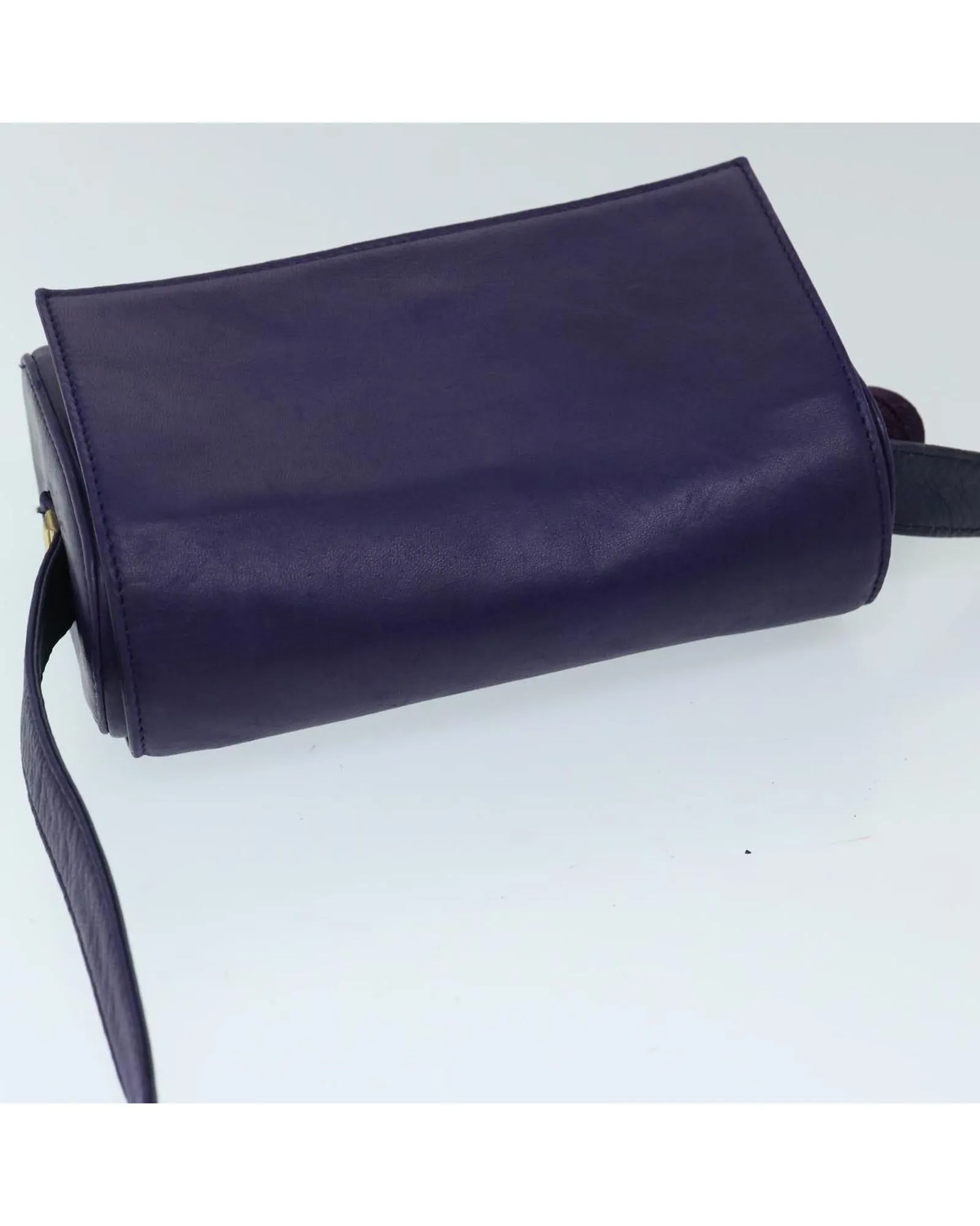 Purple Leather Shoulder Bag by Gianni Versace - Authentic (BS12840)