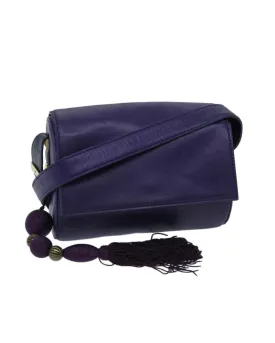 Purple Leather Shoulder Bag by Gianni Versace - Authentic (BS12840)