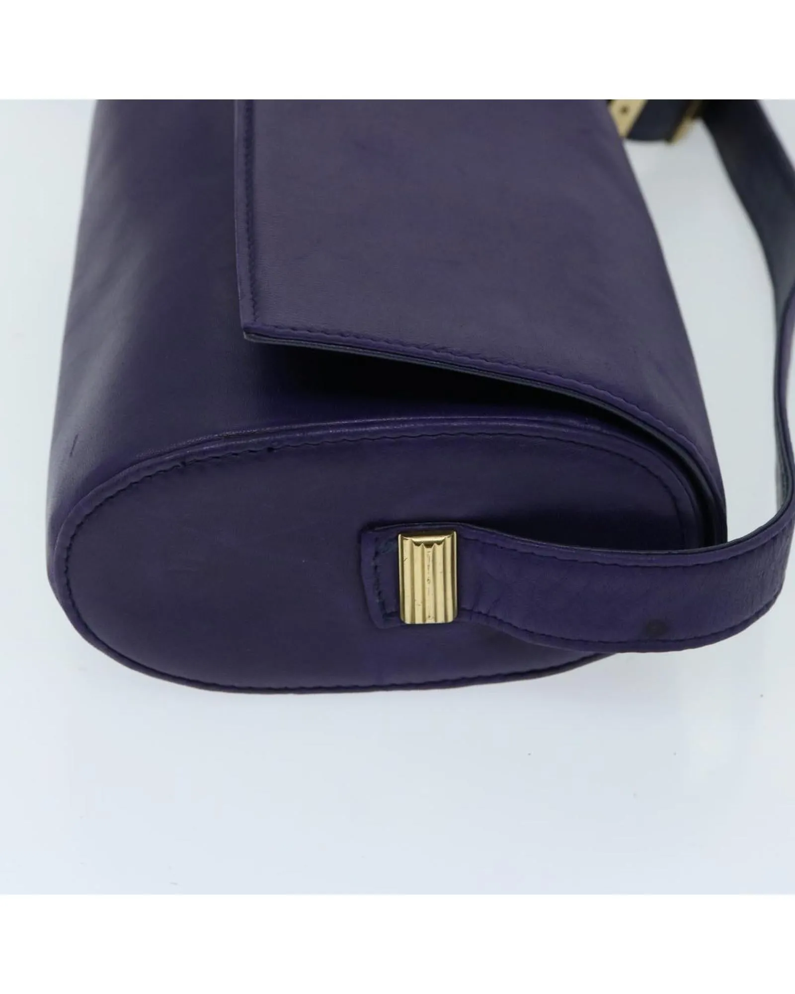 Purple Leather Shoulder Bag by Gianni Versace - Authentic (BS12840)