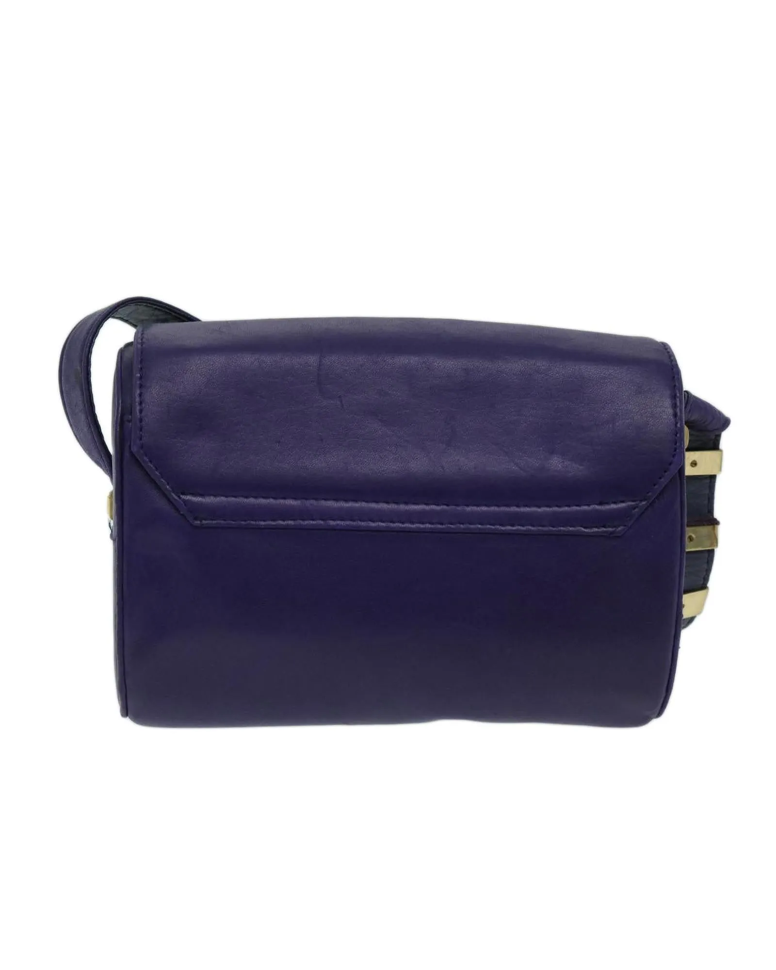 Purple Leather Shoulder Bag by Gianni Versace - Authentic (BS12840)