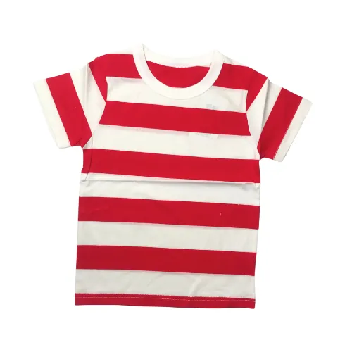 Red Stripped Cotton Short-Sleeve Tee