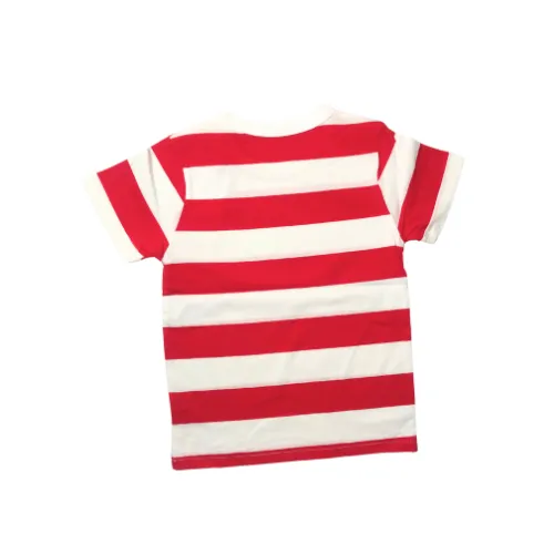 Red Stripped Cotton Short-Sleeve Tee