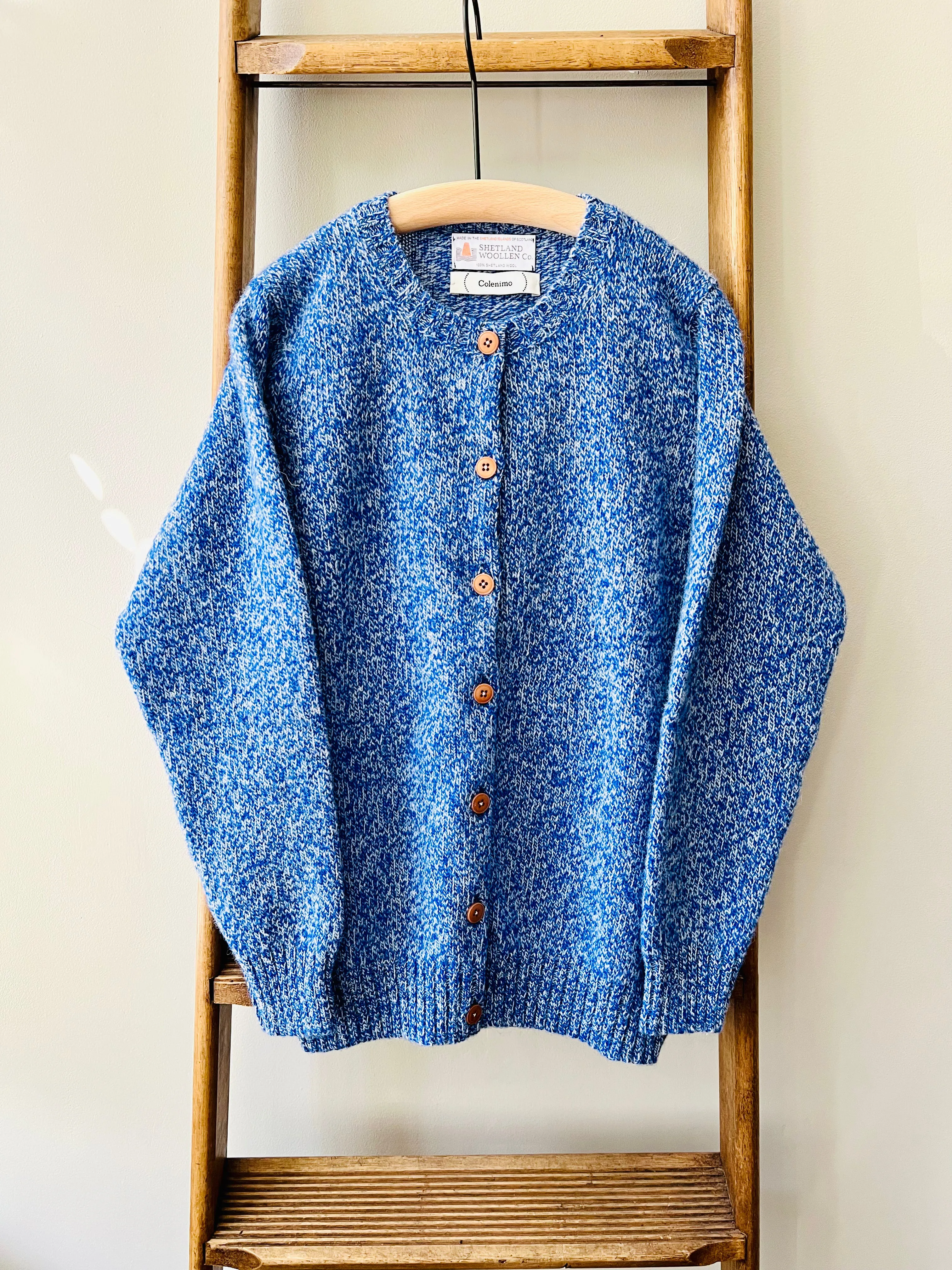 Shetland Wool Cardigan / Blue